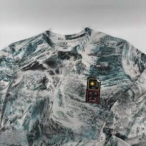 Realtree Fishing Shirt Mens 2XL Blue White Long Sleeve Aspect Halfdome UPF 30